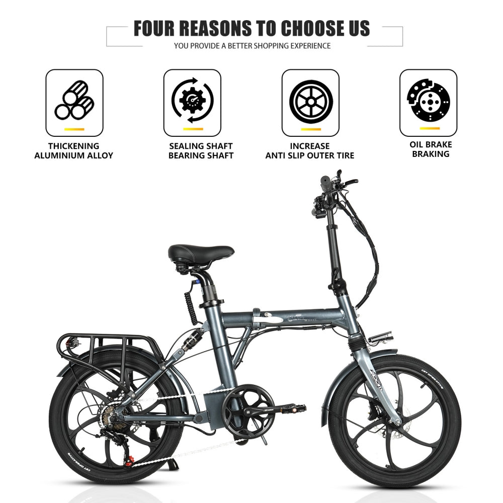 CMACEWHEEL EM20 350W 20" Foldable Electric Bike City E-bike 12.8Ah