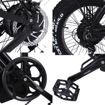 CMACEWHEEL GW20 750W 20" Fat Bike Foldable E Mountain Bike EMTB 15Ah E-Bike - Buybestgear