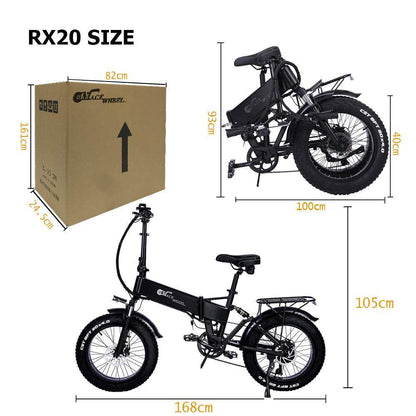 CMACEWHEEL RX20 750W Spoked Wheel Folding Fat Tire Electric Bike 15Ah 48V 45km/h 110km - Buybestgear